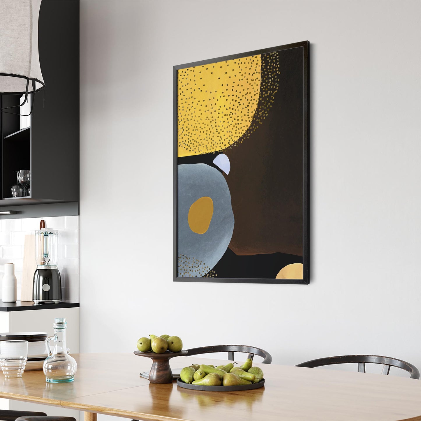 Dark Minimal Abstract Modern Painting Wall Art #1 - The Affordable Art Company
