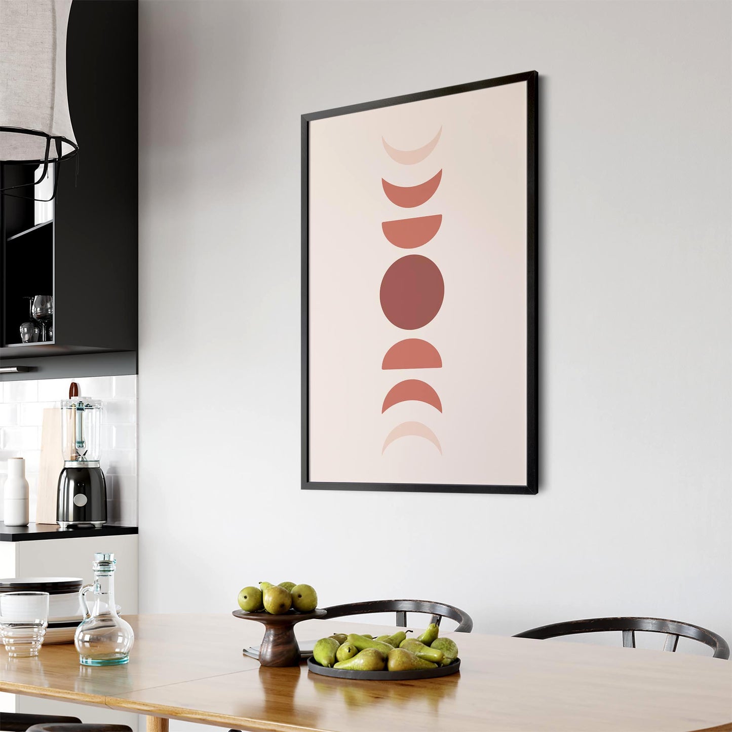 Minimal Moon Phase Retro Pink & Pastel Wall Art #2 - The Affordable Art Company