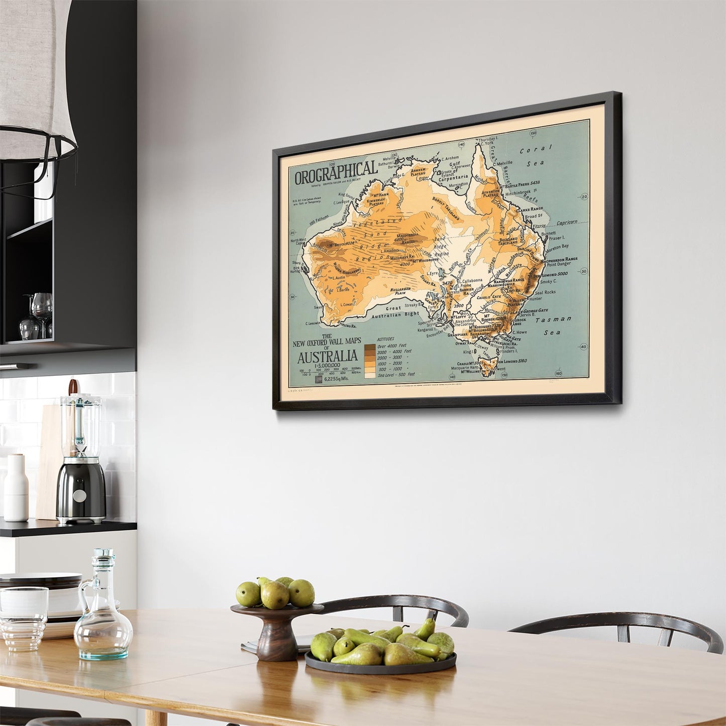 Australian Vintage Map Geographical Wall Art - The Affordable Art Company