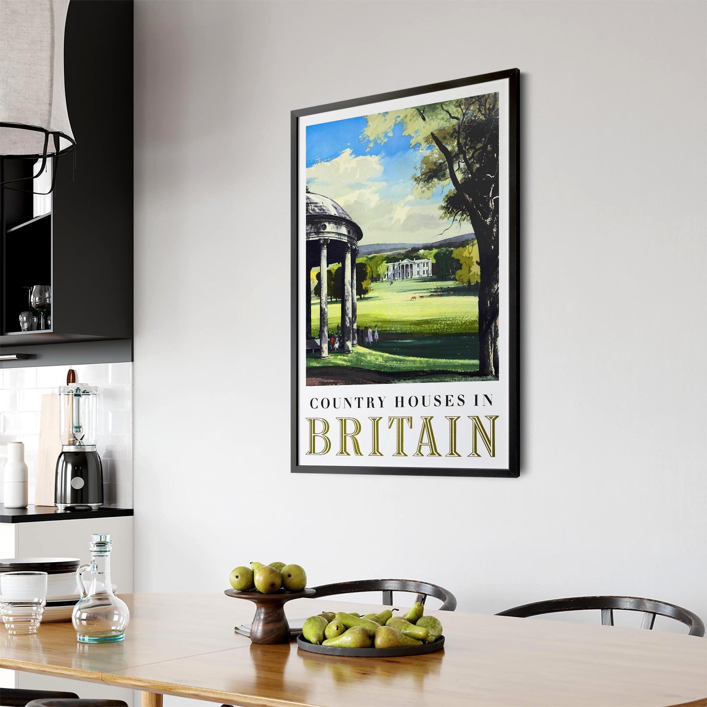 Country Houses In Britain Vintage Travel Advert Wall Art - The Affordable Art Company