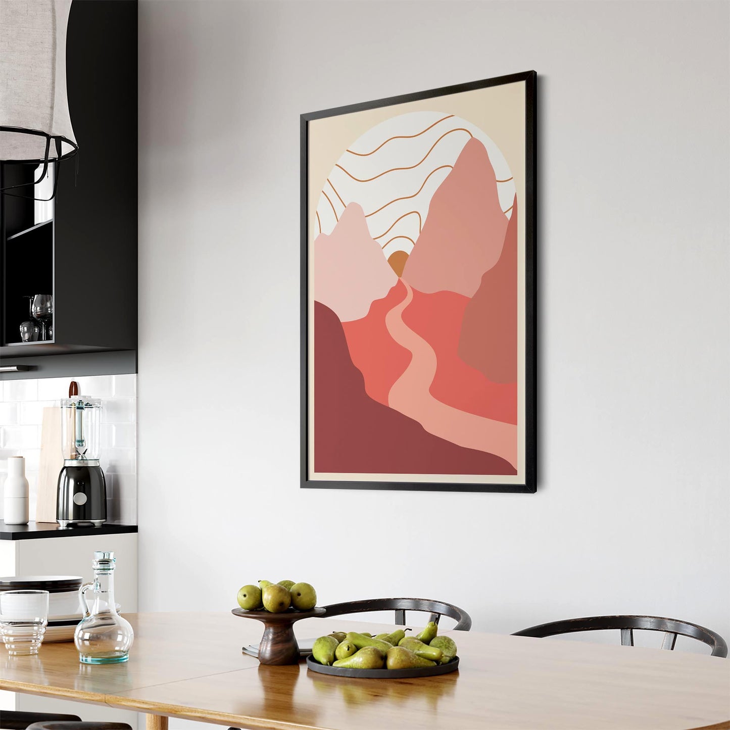 Twilight Mountain Pastel & Pink Landscape Wall Art - The Affordable Art Company