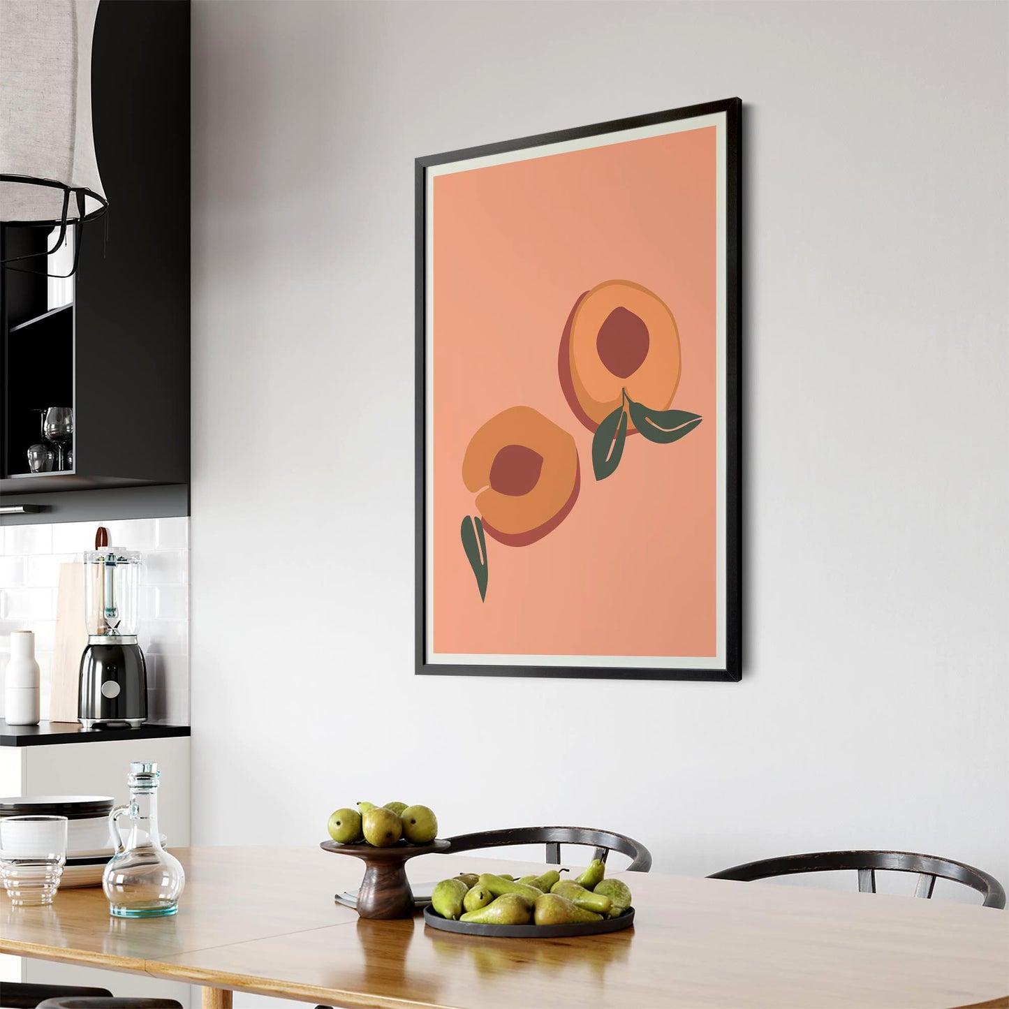 Peach Abstract Shape Minimal Design Wall Art - The Affordable Art Company