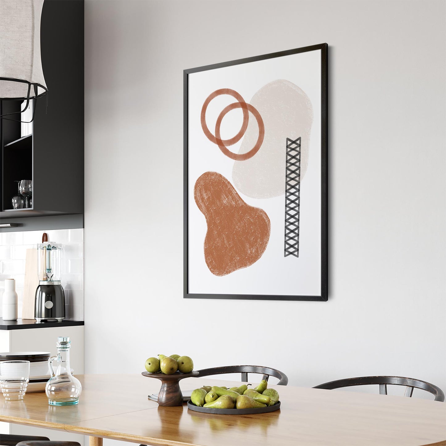 Modern Abstract Shape Minimal Retro Wall Art #15 - The Affordable Art Company