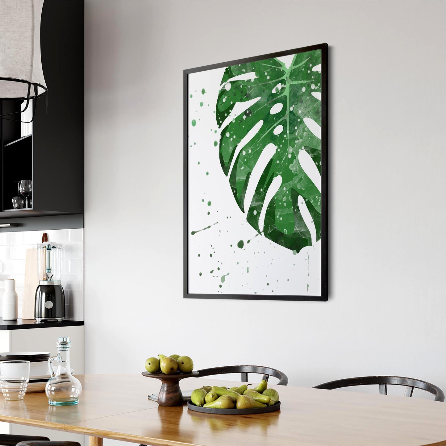 Palm Leaf Tropical Green Minimal Wall Art #5 - The Affordable Art Company