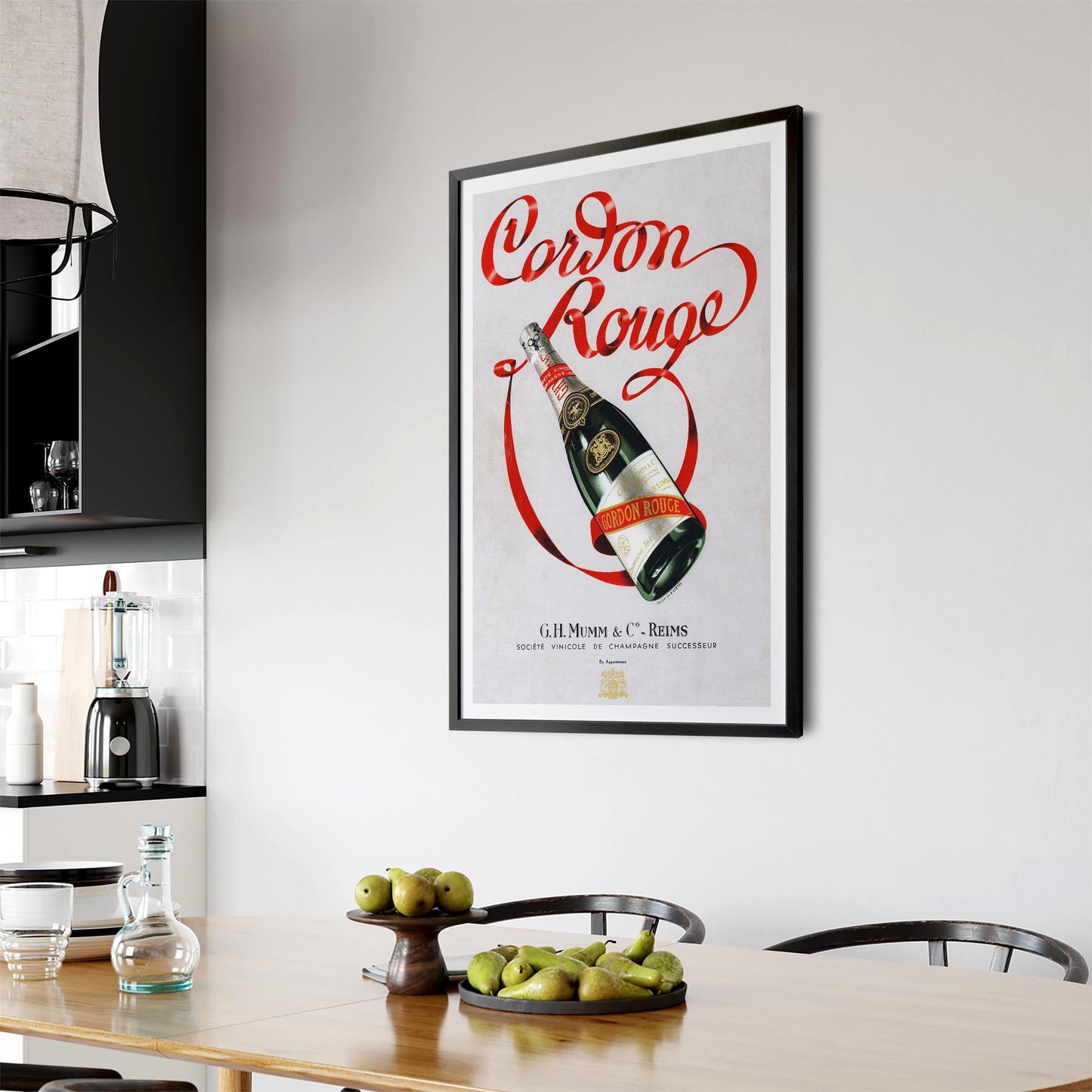 Cordon Rouge Champagne Vintage Drinks Advert Wall Art - The Affordable Art Company
