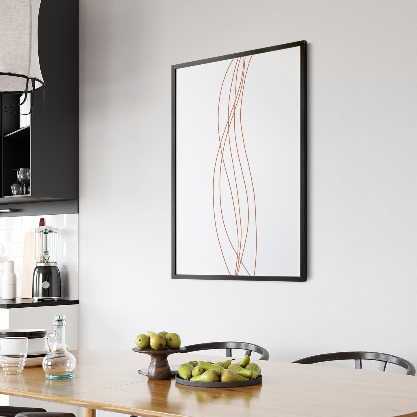 Minimal Waves Line Abstract Wall Art #4 - The Affordable Art Company