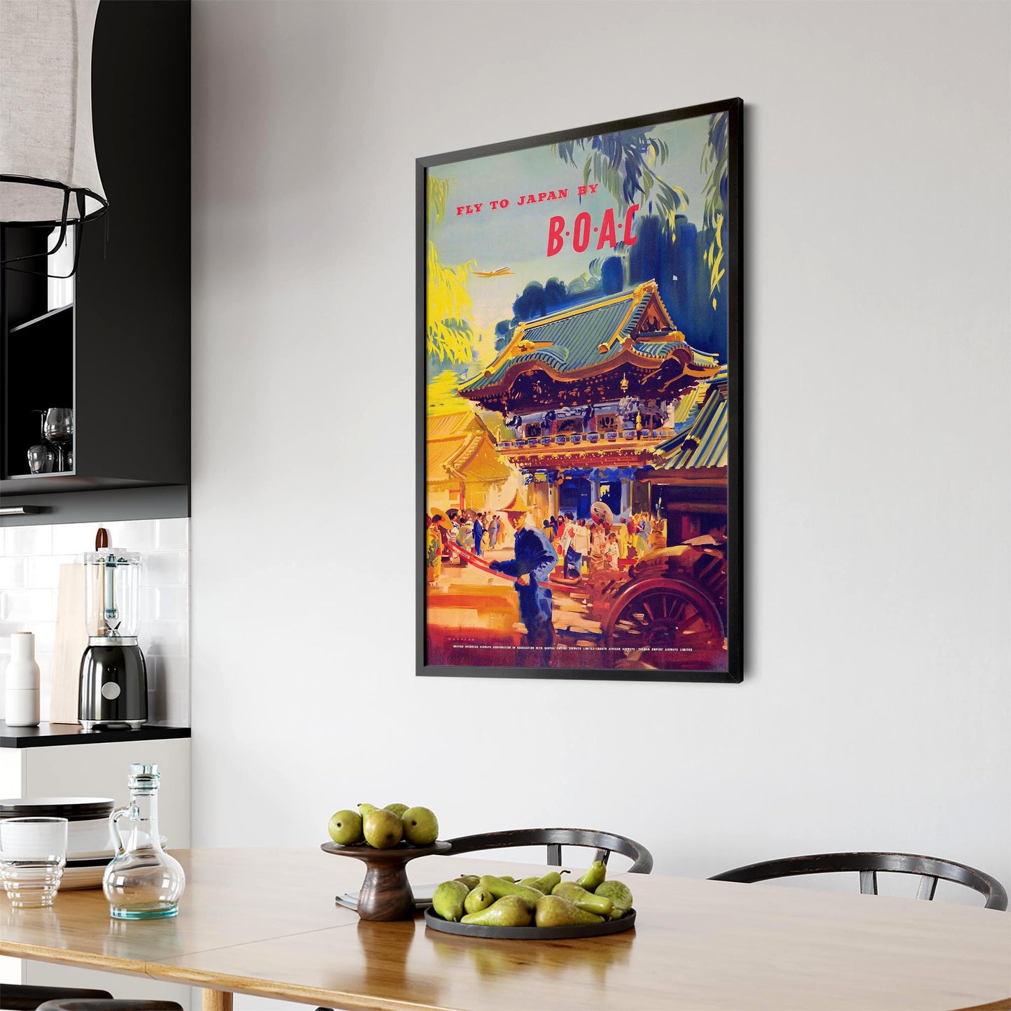 Fly to Japan Vintage Travel Japanese Wall Art - The Affordable Art Company