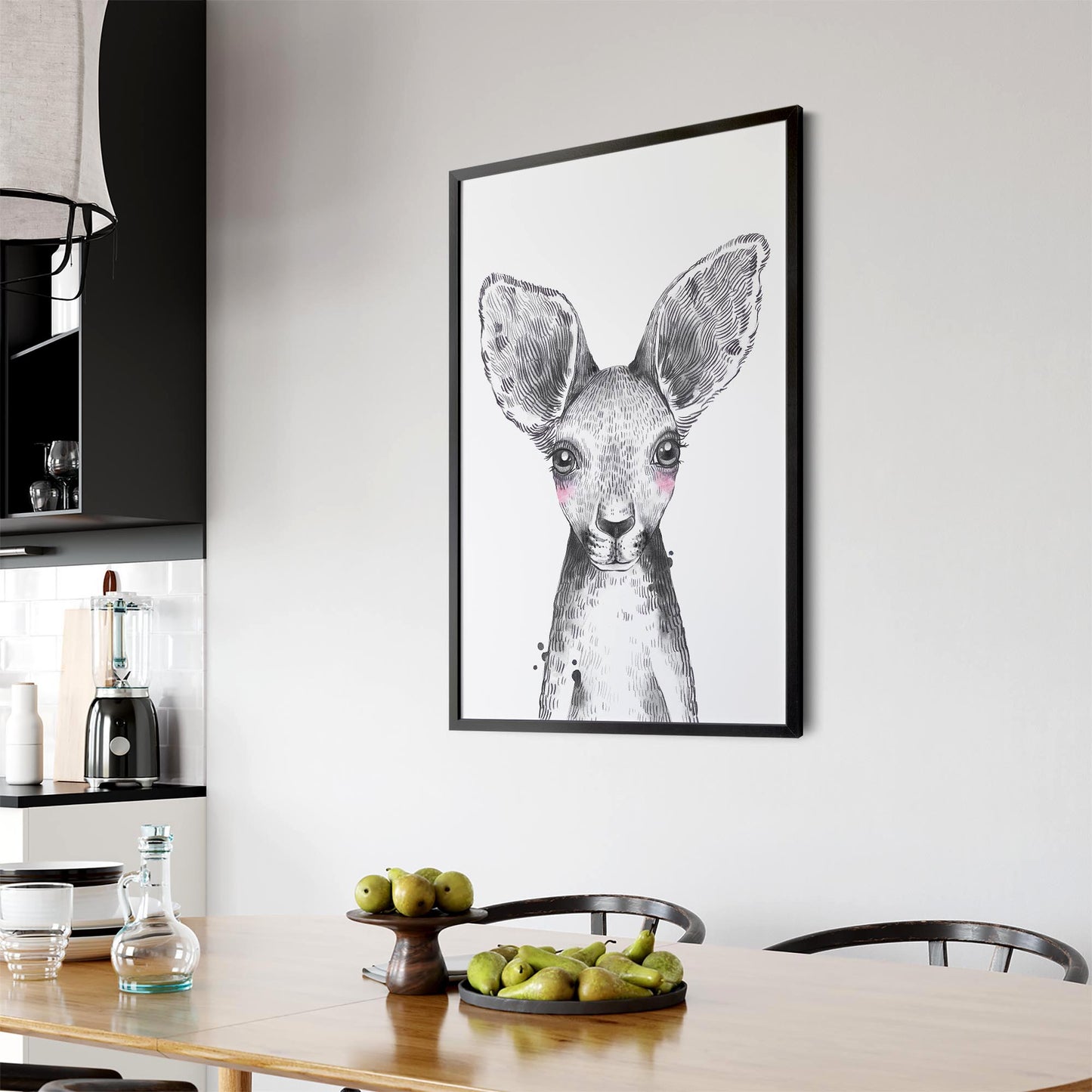 Cute Blushing Baby Kangaroo Nursery Animal Wall Art - The Affordable Art Company