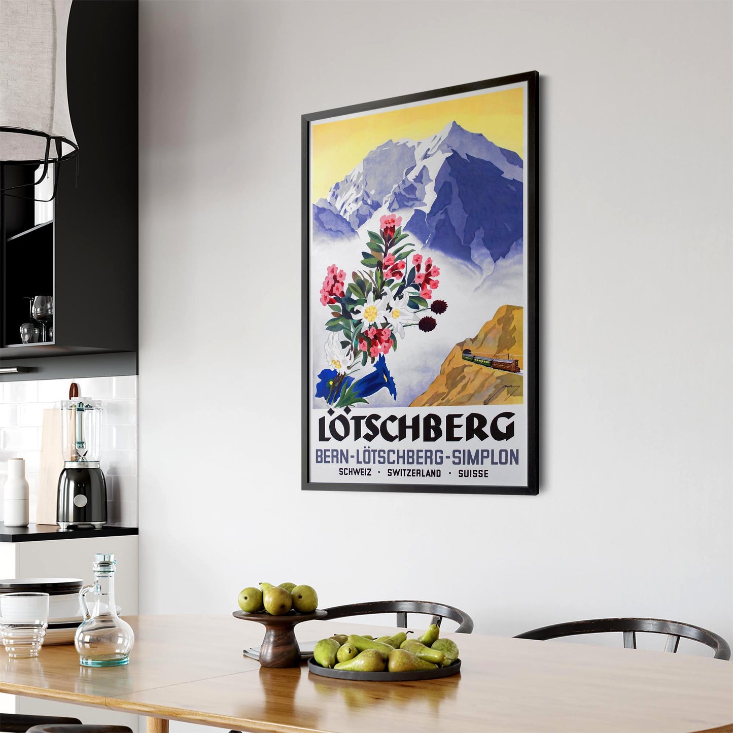 Lotschberg Switzerland Vintage Travel Advert Wall Art - The Affordable Art Company