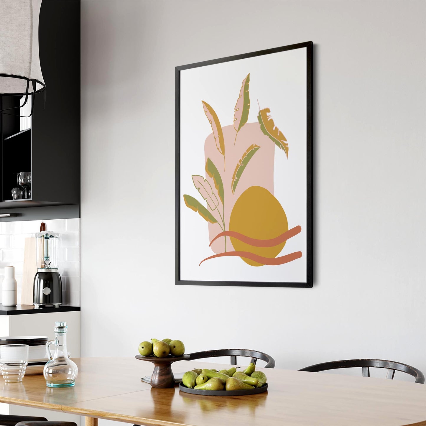 Abstract House Plant Minimal Living Room Wall Art #7 - The Affordable Art Company