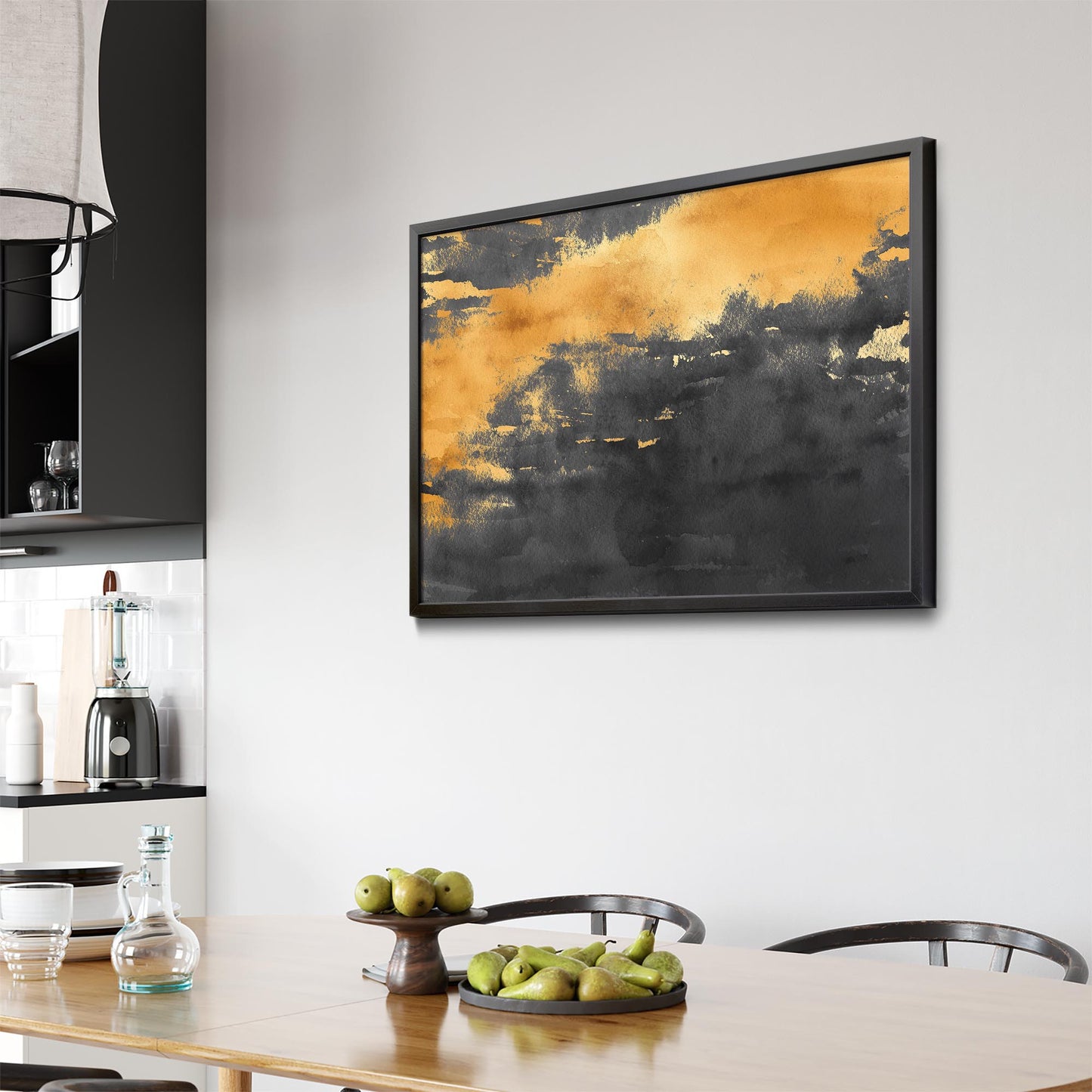 Black & Gold Abstract Painting Wall Art - The Affordable Art Company