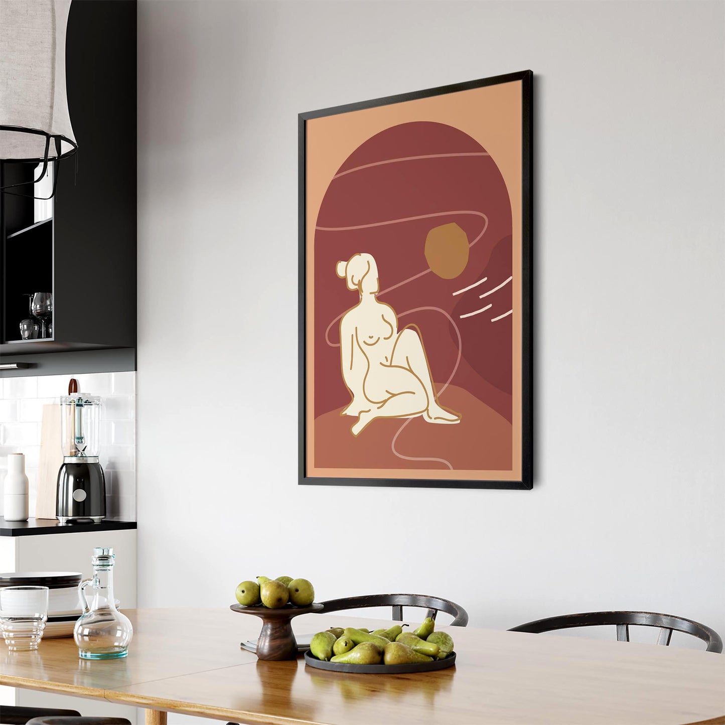 Abstract Greek Goddess Retro Minimal Wall Art #1 - The Affordable Art Company