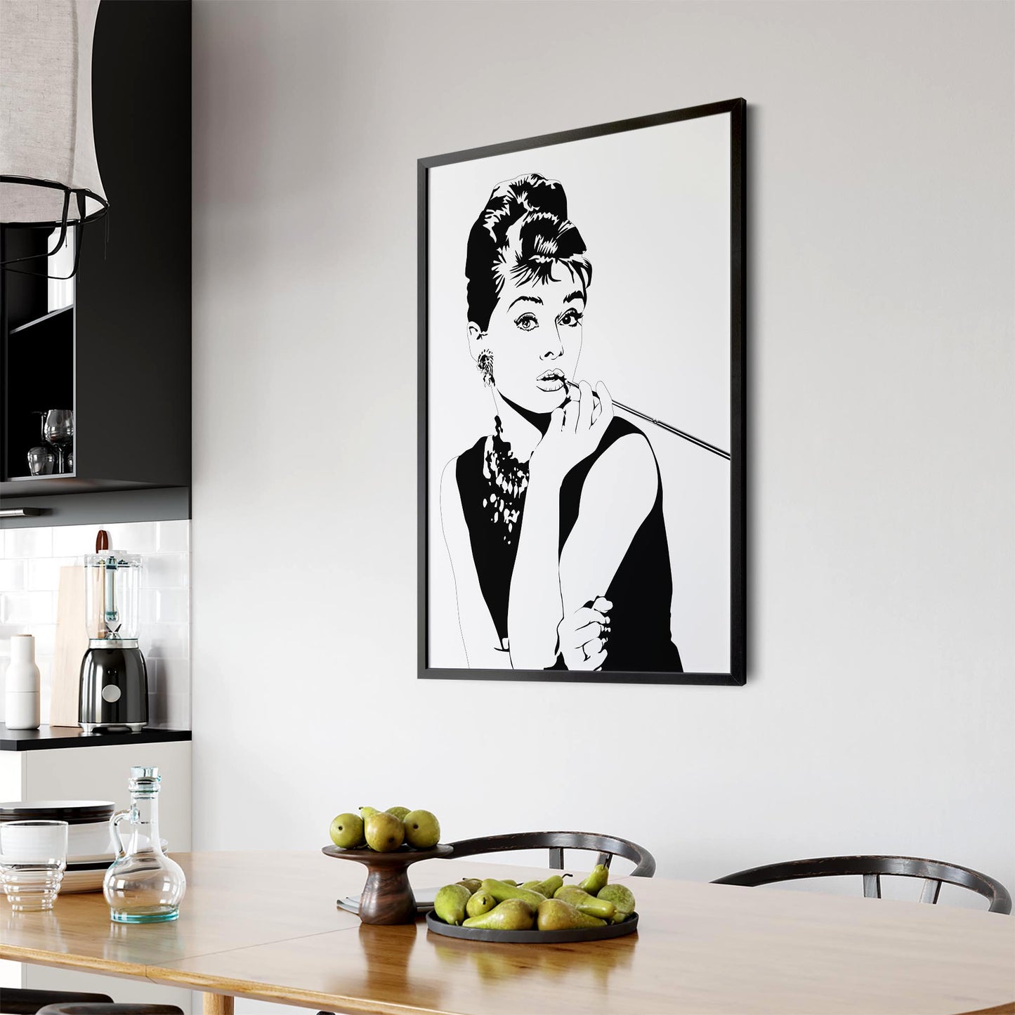 Audrey Hepburn Fashion Minimal Bedroom Wall Art #1 - The Affordable Art Company