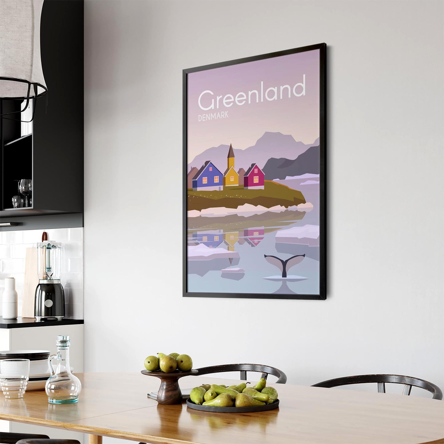 Retro Greenland Denmark Travel Vintage Wall Art - The Affordable Art Company