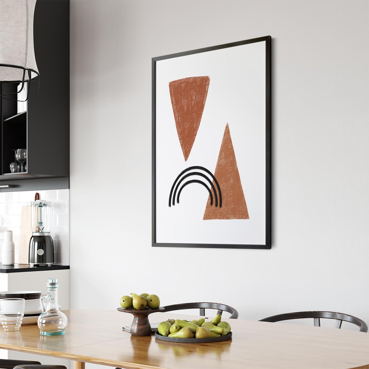 Modern Abstract Shape Minimal Retro Wall Art #4 - The Affordable Art Company