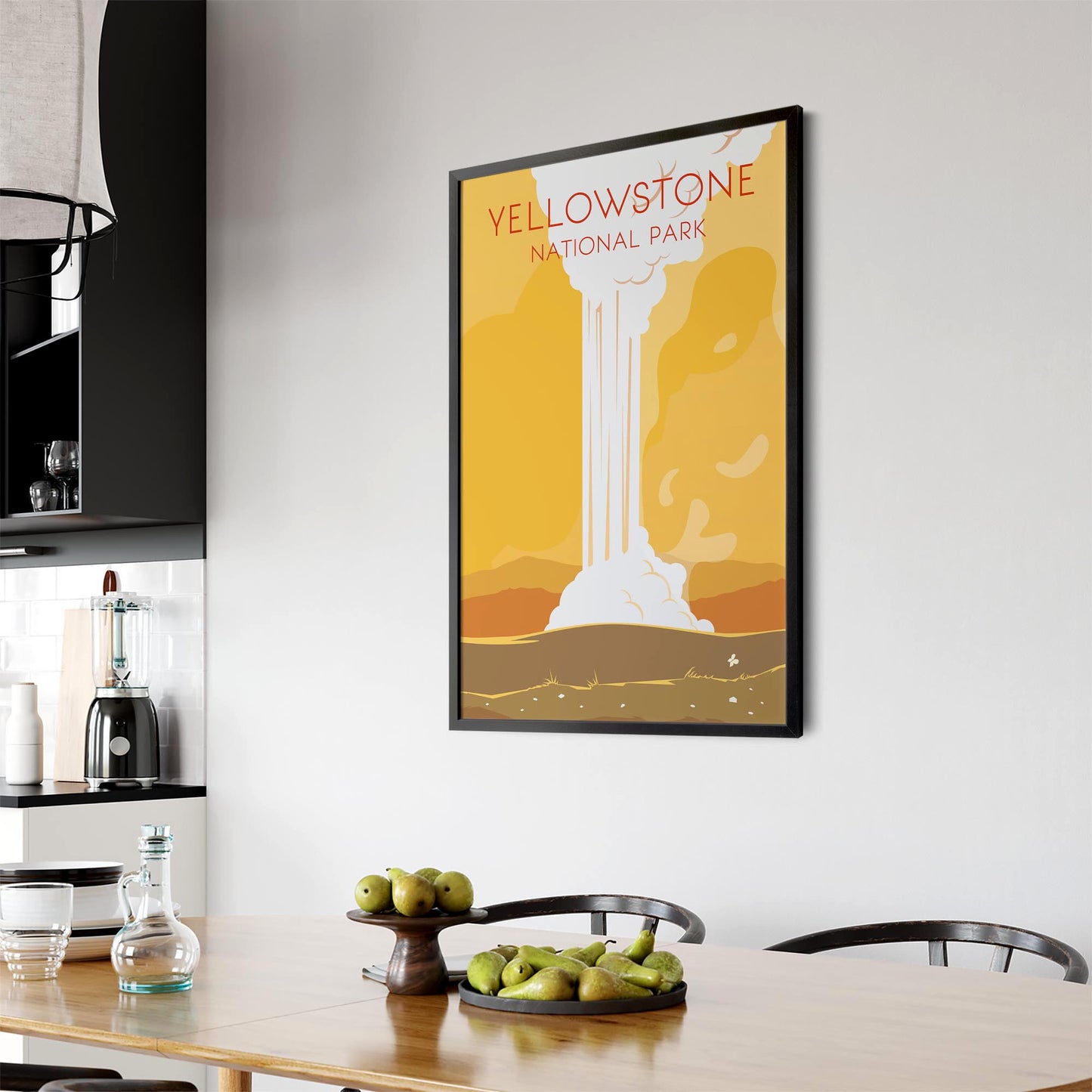 Retro Yellowstone USA Vintage Travel Wall Art - The Affordable Art Company