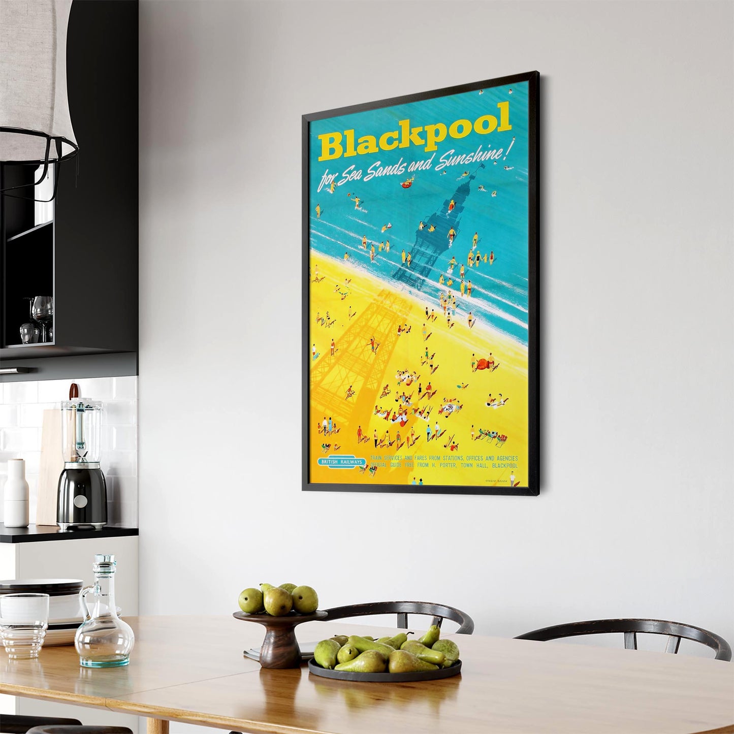 Blackpool, England Vintage Travel UK Wall Art - The Affordable Art Company