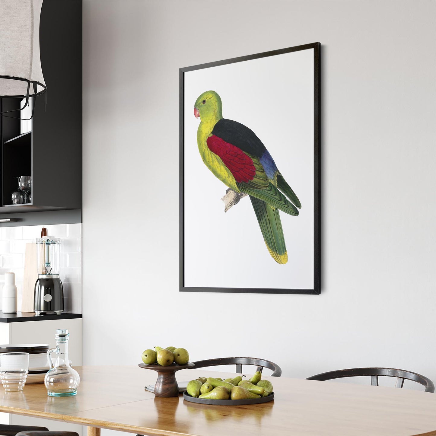 Crimson Winged Male Parakeet Exotic Bird Wall Art - The Affordable Art Company