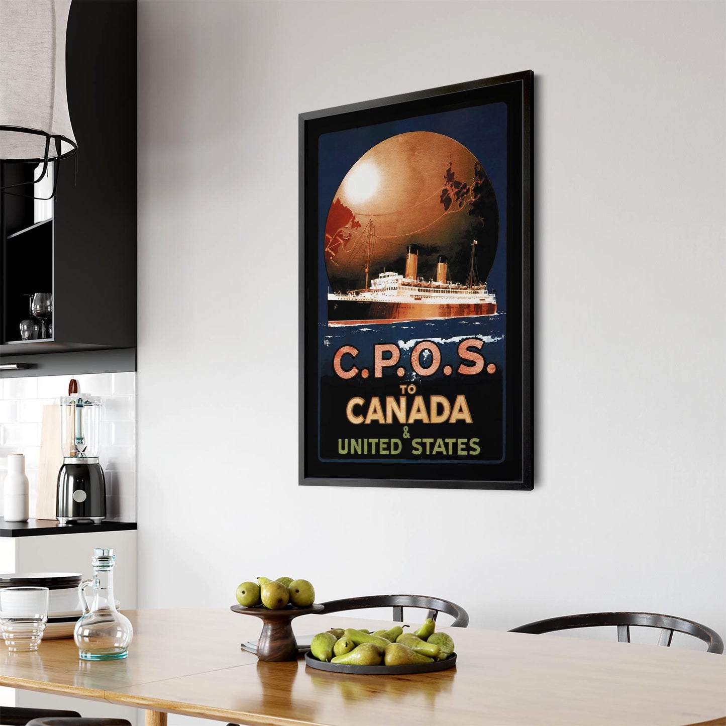 CPOS to Canada Vintage Shipping Advert Wall Art - The Affordable Art Company