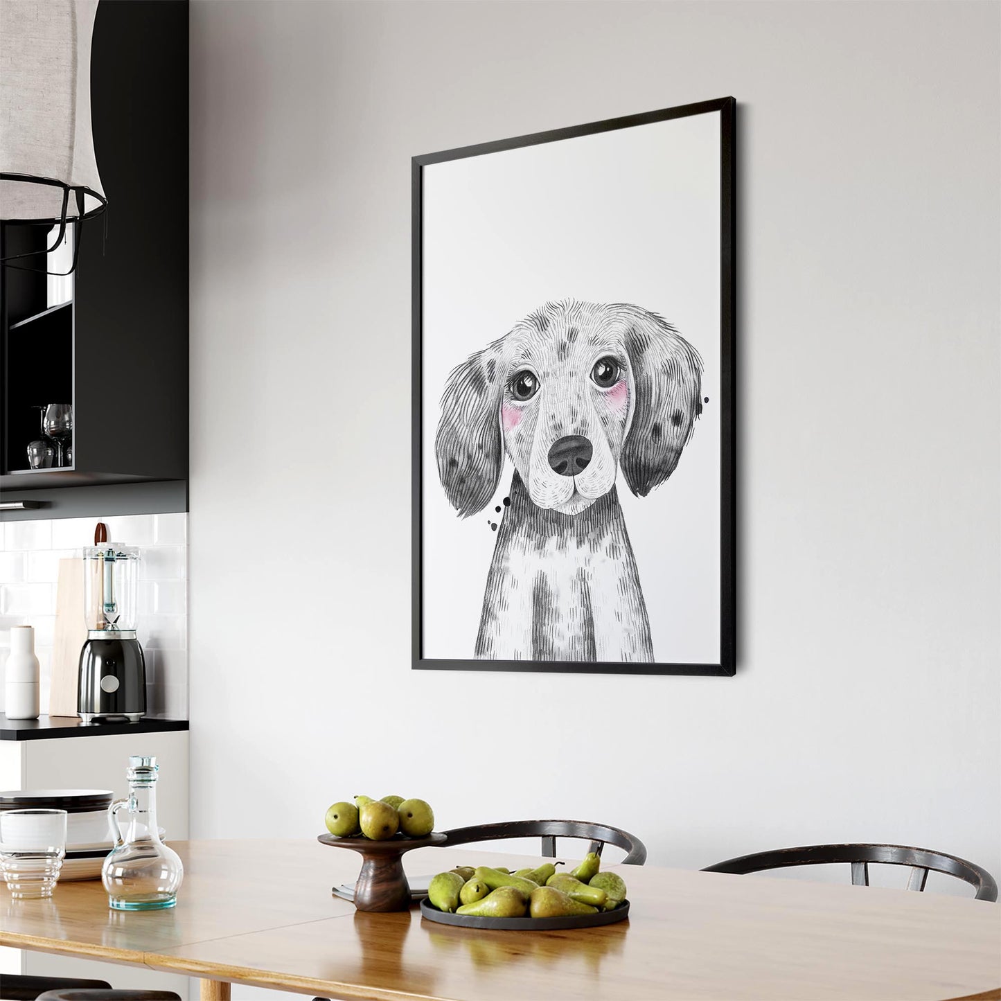Cute Blushing Baby Puppy Dog Nursery Animal Art - The Affordable Art Company