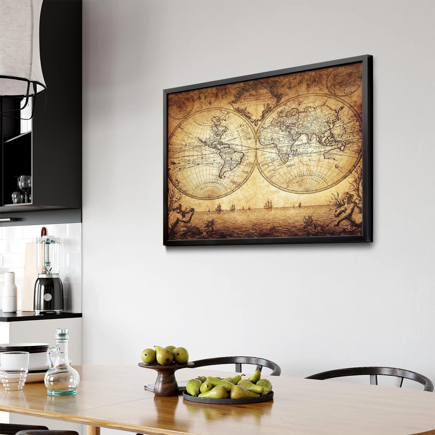 Vintage World Map Old Wall Art #4 - The Affordable Art Company