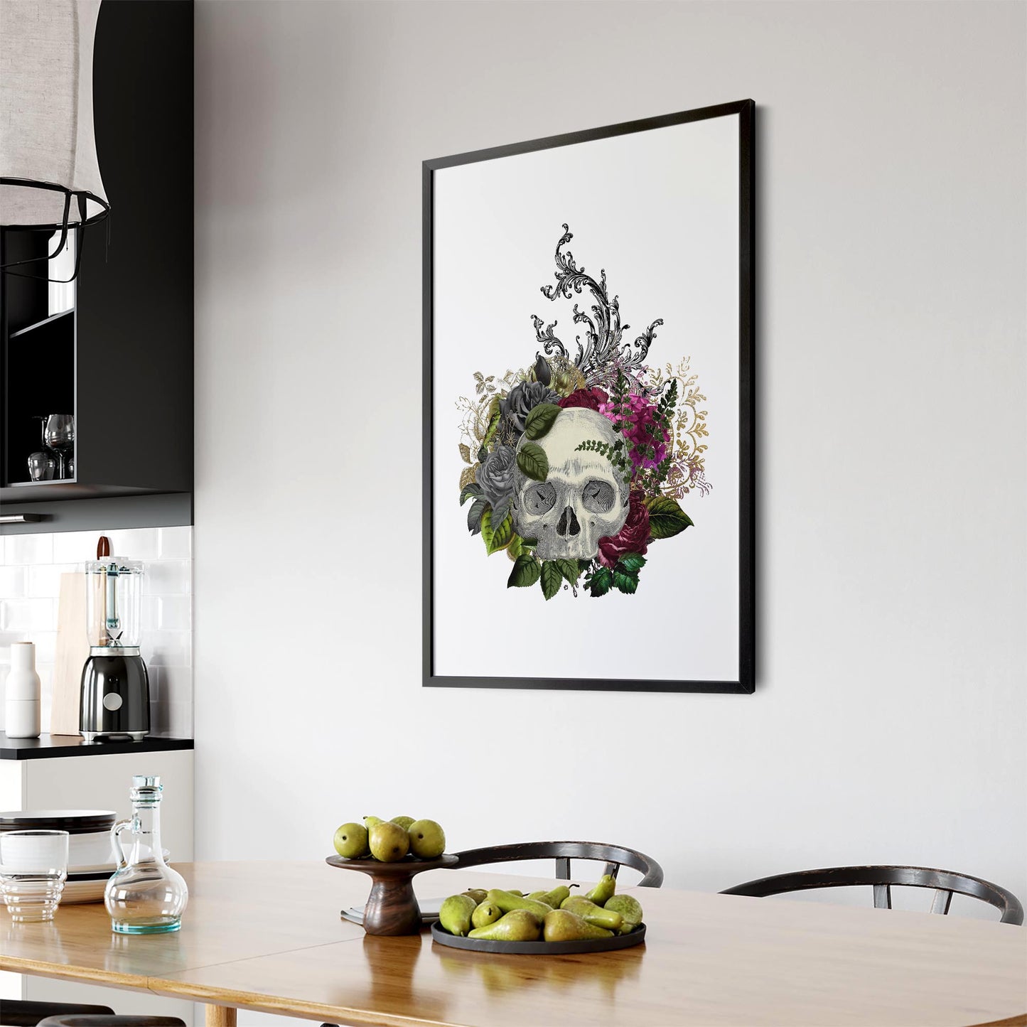 Gothic Skull Fashion Girls Bedroom Artwork Wall Art - The Affordable Art Company