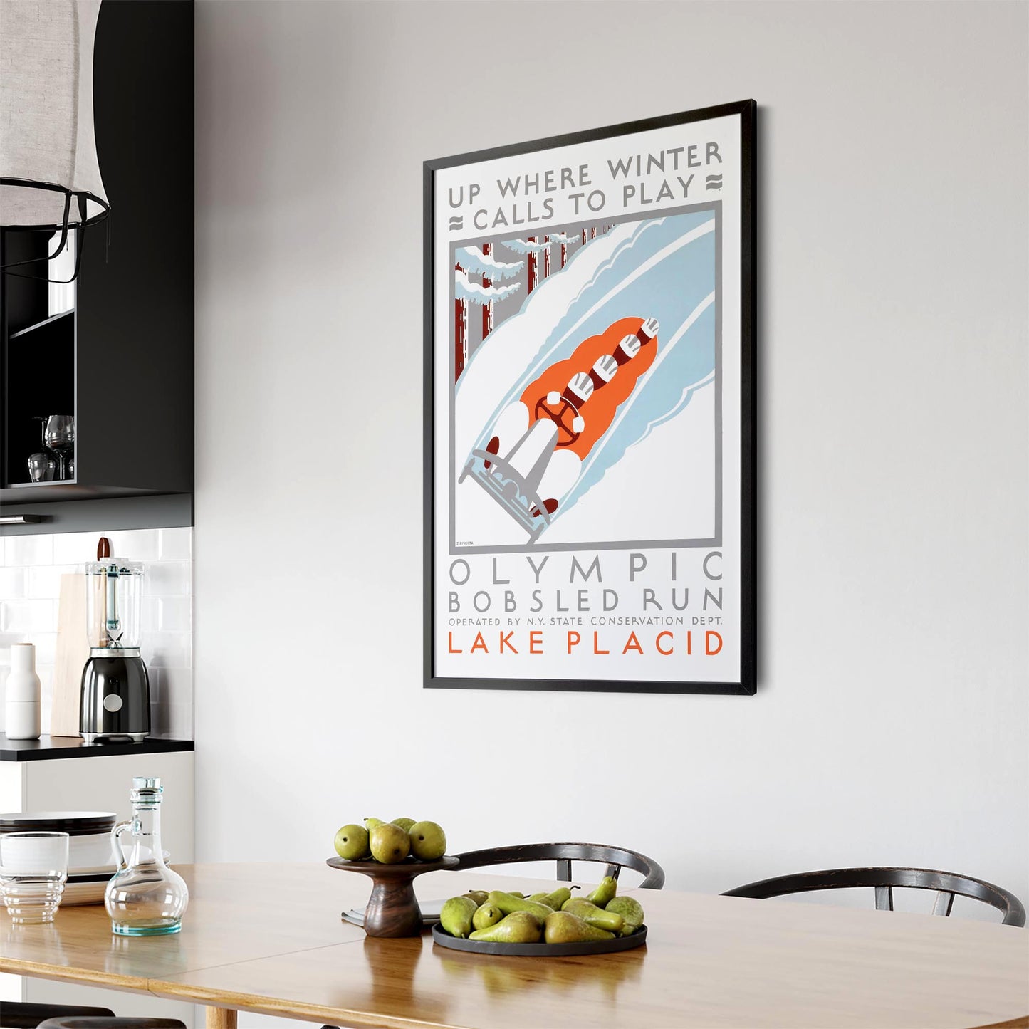 Olympic Bobsled Run Vintage Sports Advert Wall Art - The Affordable Art Company