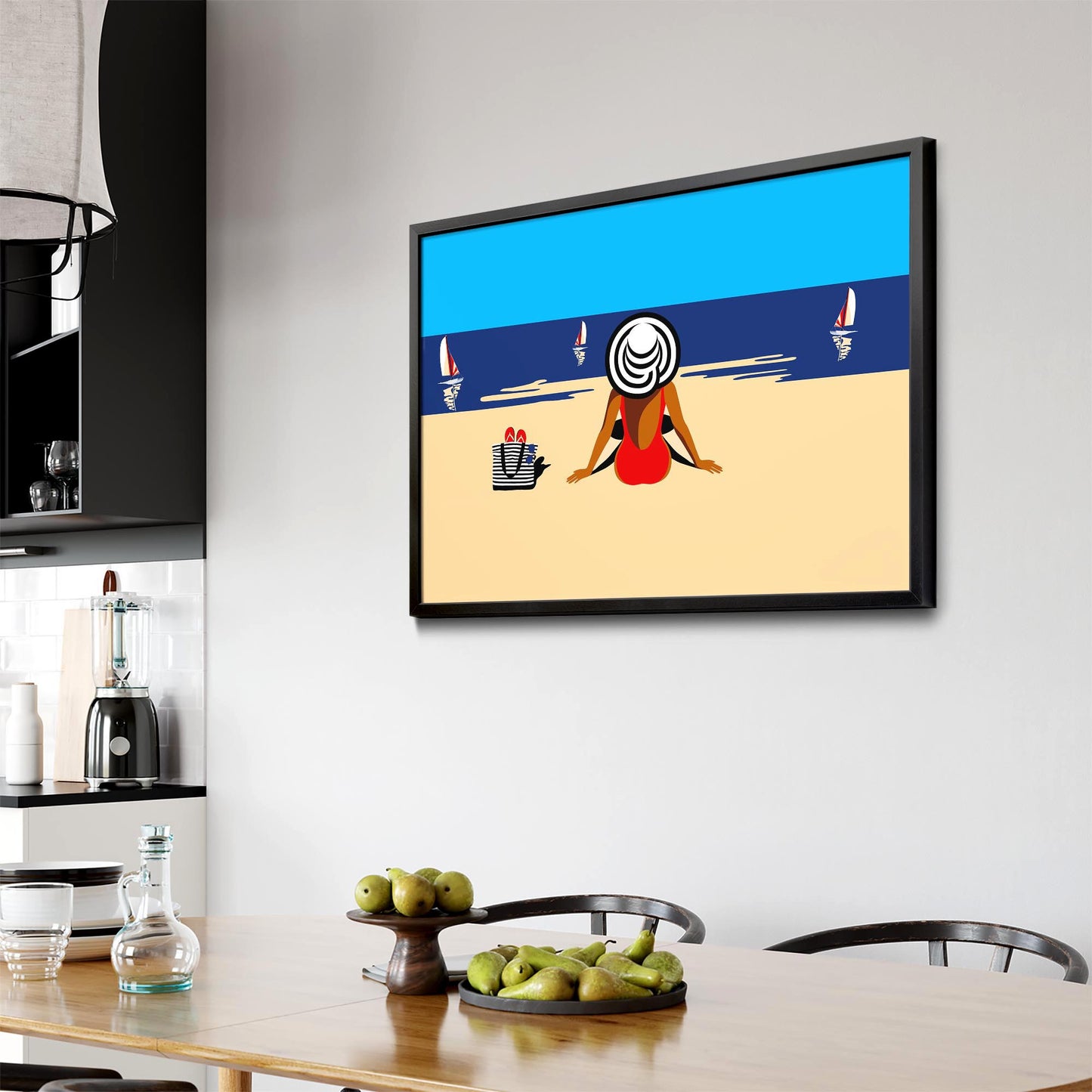 Retro Summer Beach Coastal Fashion Wall Art #4 - The Affordable Art Company