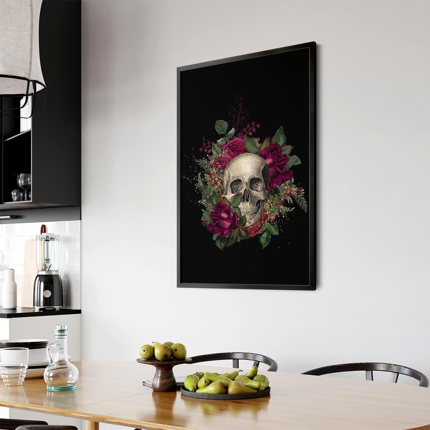 Dark Gothic Skull Fashion Bedroom Wall Art - The Affordable Art Company