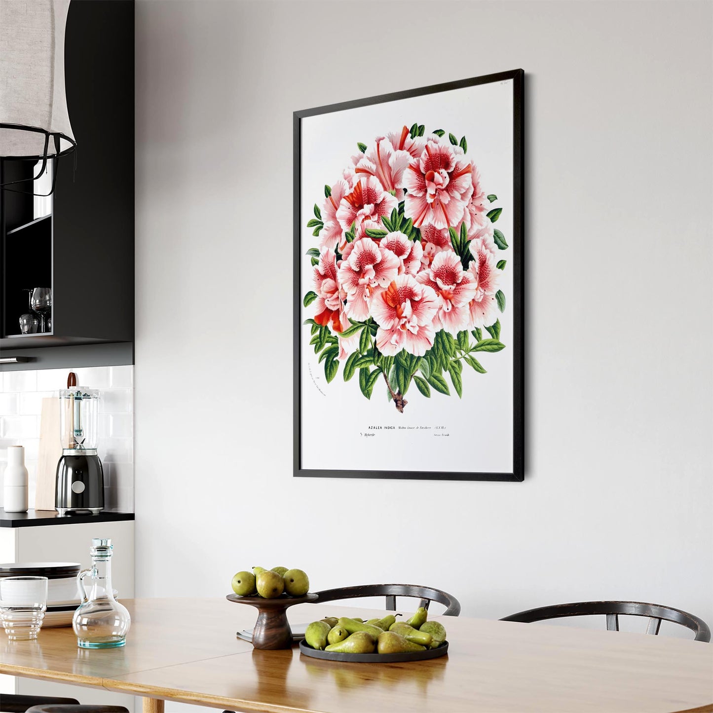 Vintage Pink Azalea Flowers Botanical Kitchen Wall Art #2 - The Affordable Art Company