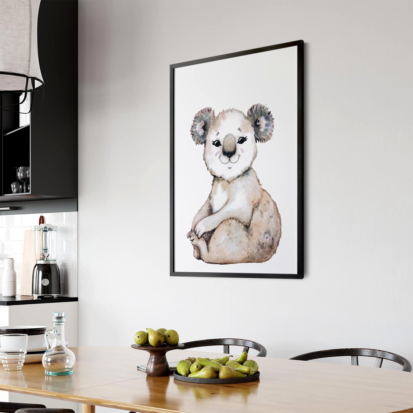 Cartoon Koala Cute Nursery Baby Animal Wall Art - The Affordable Art Company