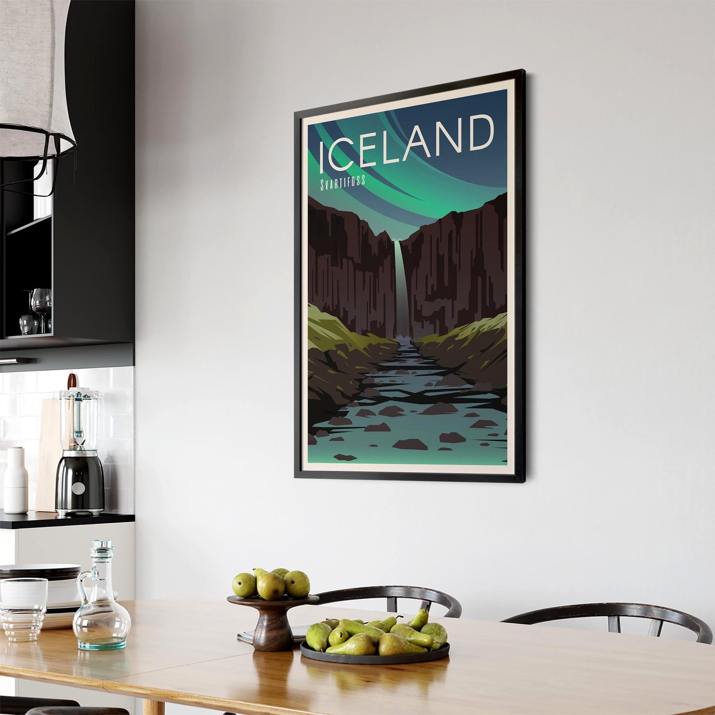 Retro Iceland European Travel Vintage Wall Art - The Affordable Art Company