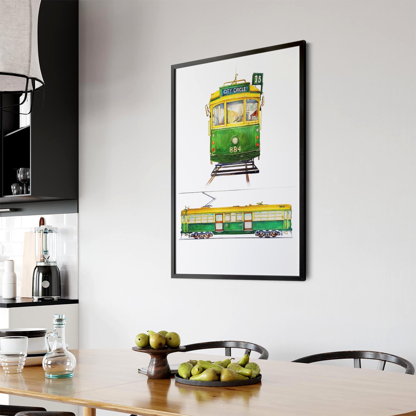 Melbourne Tram Painting Original Wall Art - The Affordable Art Company