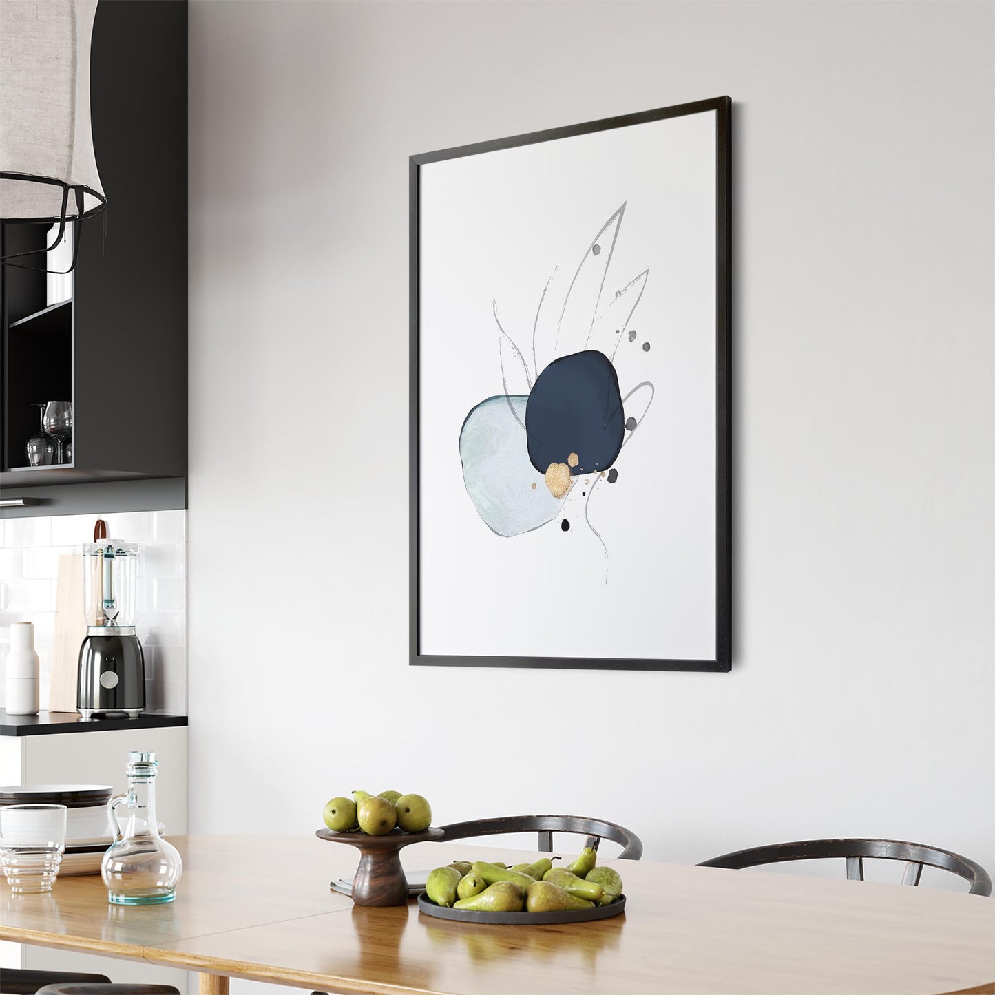 Blue Abstract Painting Minimal Modern Wall Art #5 - The Affordable Art Company
