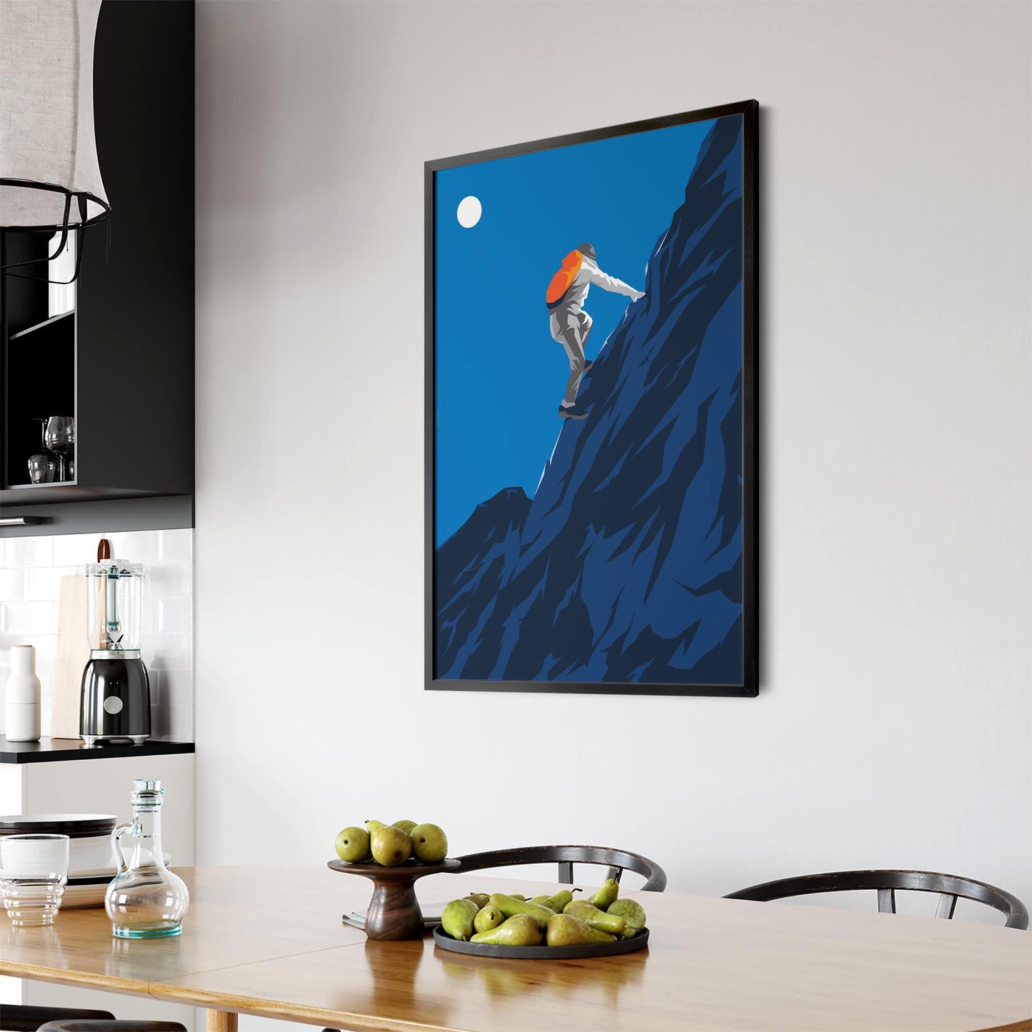 Retro Mountain Climbing Winter Sports Wall Art #1 - The Affordable Art Company