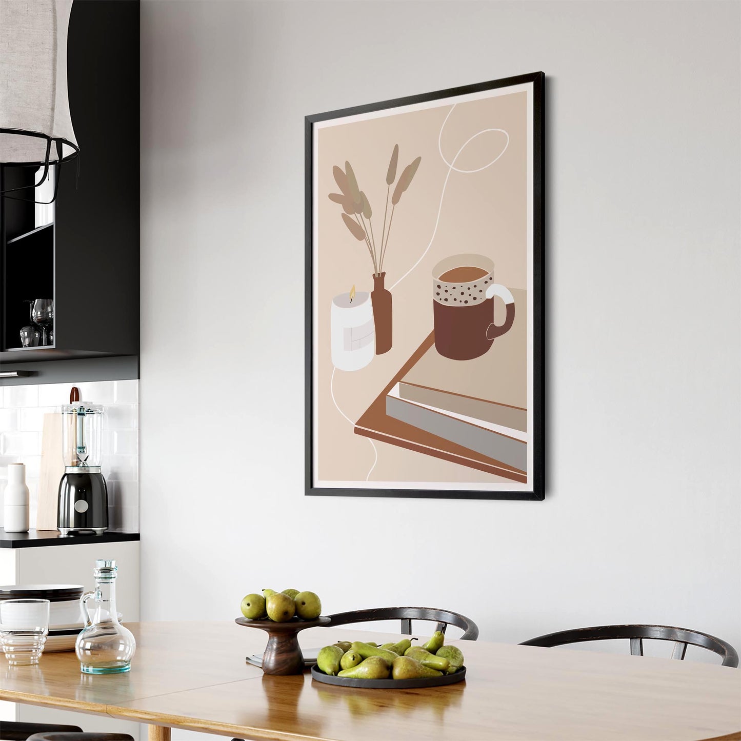 Abstract Coffee Morning Retro Minimal Wall Art - The Affordable Art Company