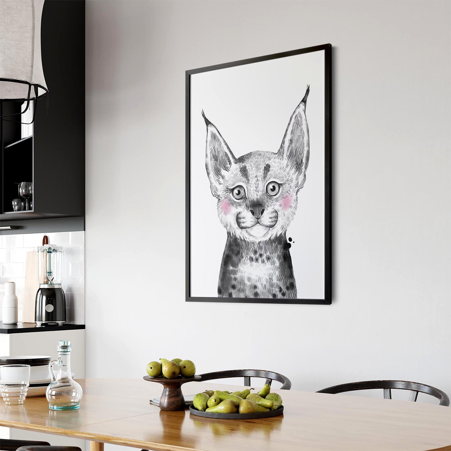 Cute Blushing Baby Bobcat Nursery Animal Wall Art - The Affordable Art Company