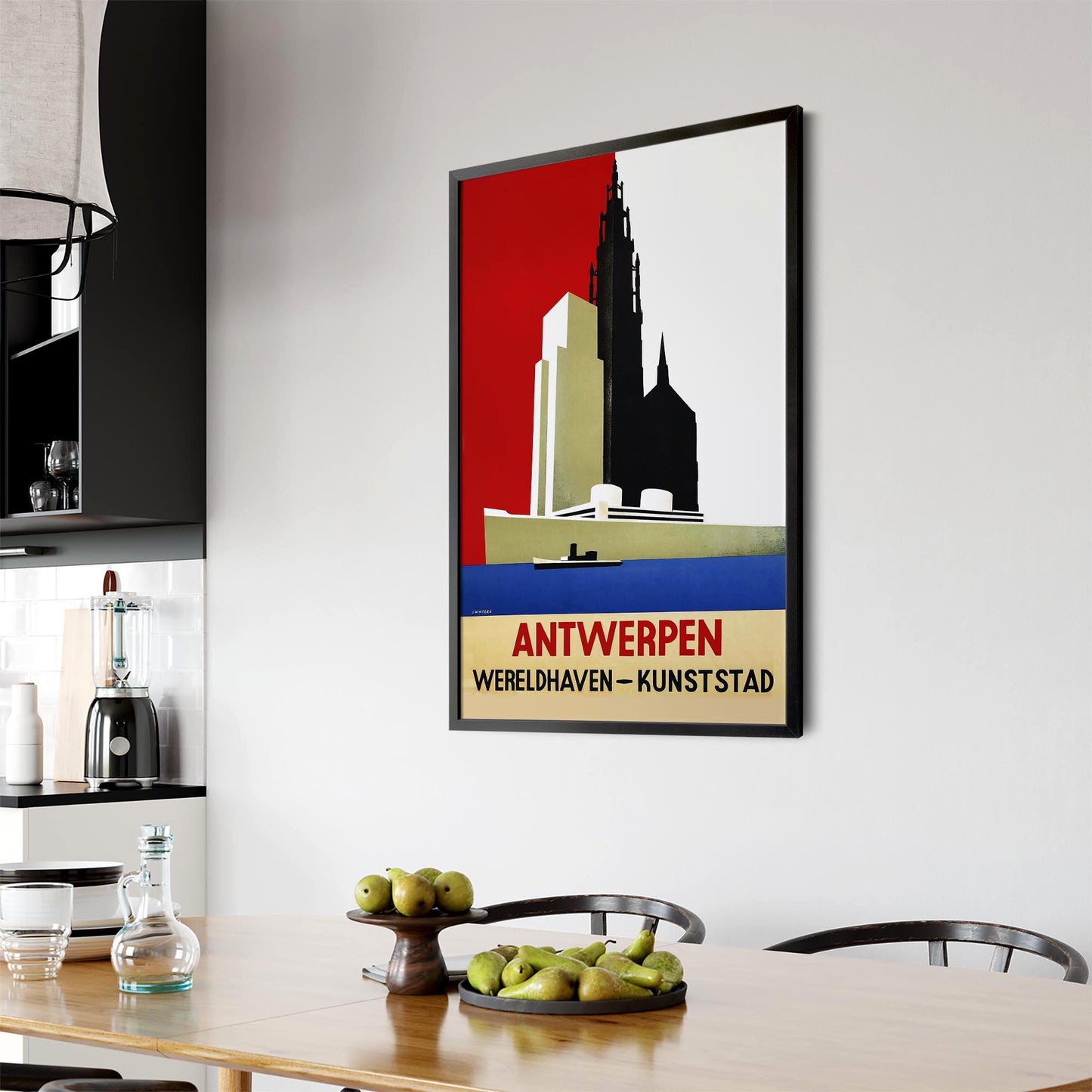 Vintage Travel Advert Antwerp, Belgium Wall Art - The Affordable Art Company