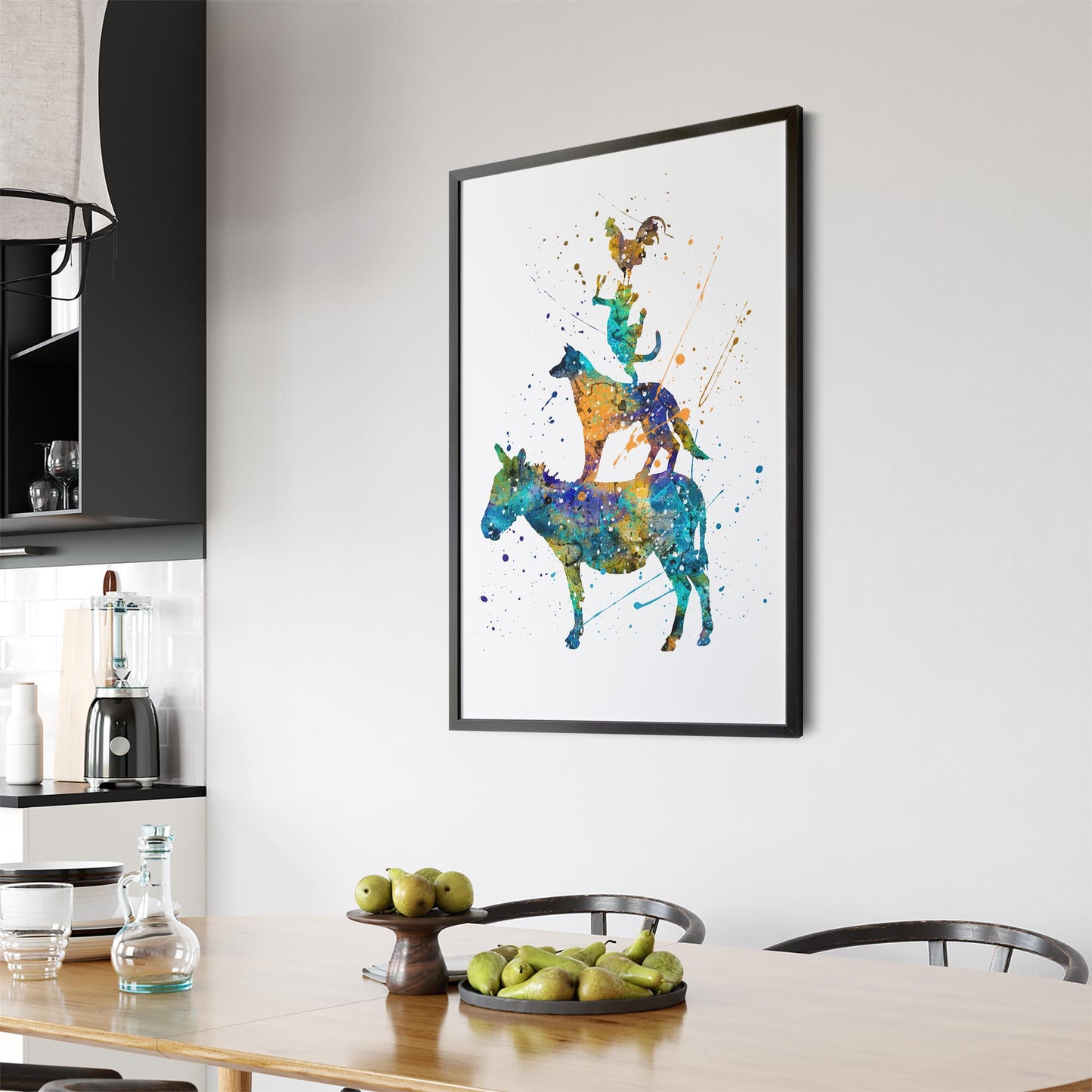 Musicians of Bremen Nursery Story Wall Art - The Affordable Art Company