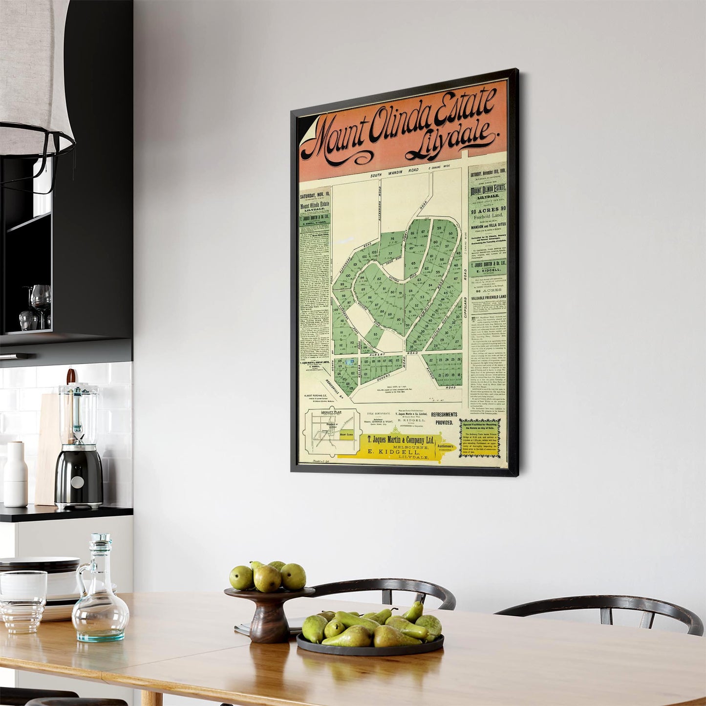 Lilydale Victoria Vintage Real Estate Advert Wall Art #2 - The Affordable Art Company