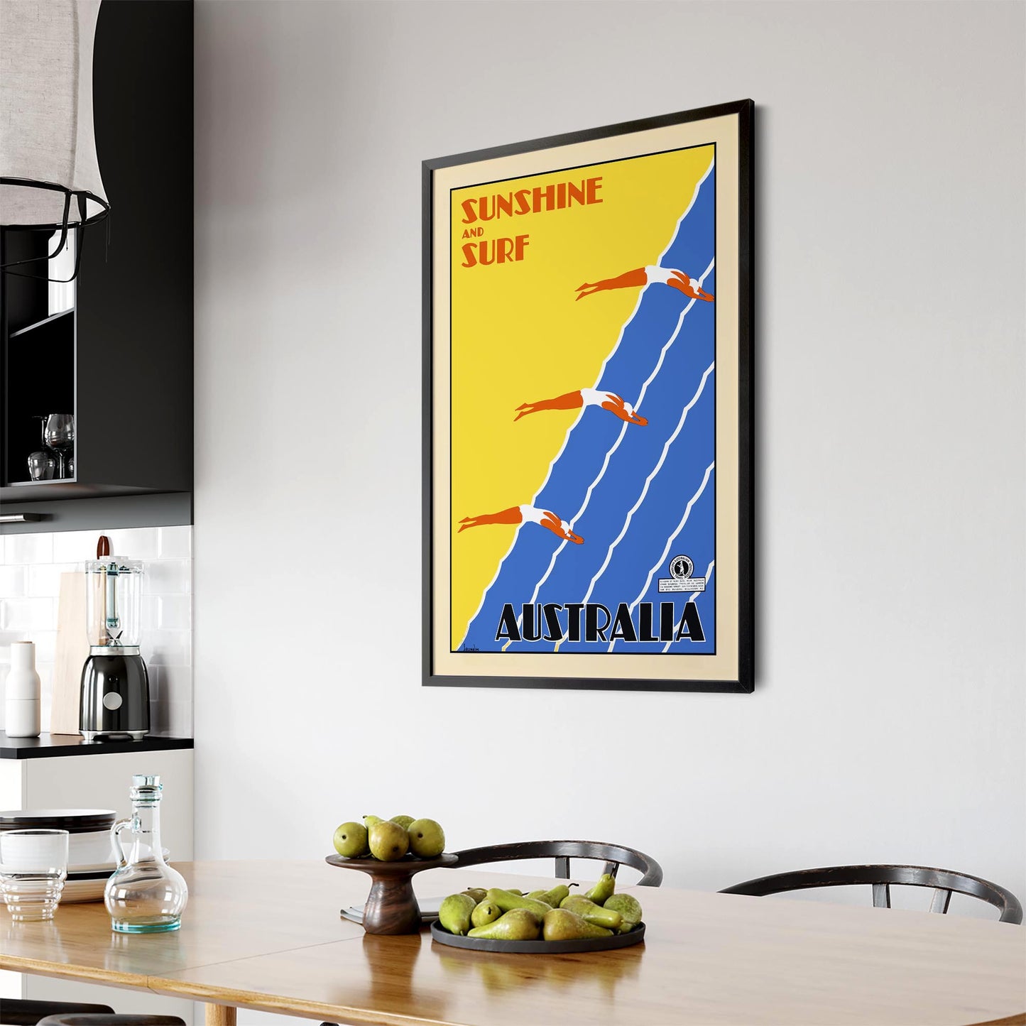 Vintage Sunshine and Surf, Australia Advert Wall Art - The Affordable Art Company