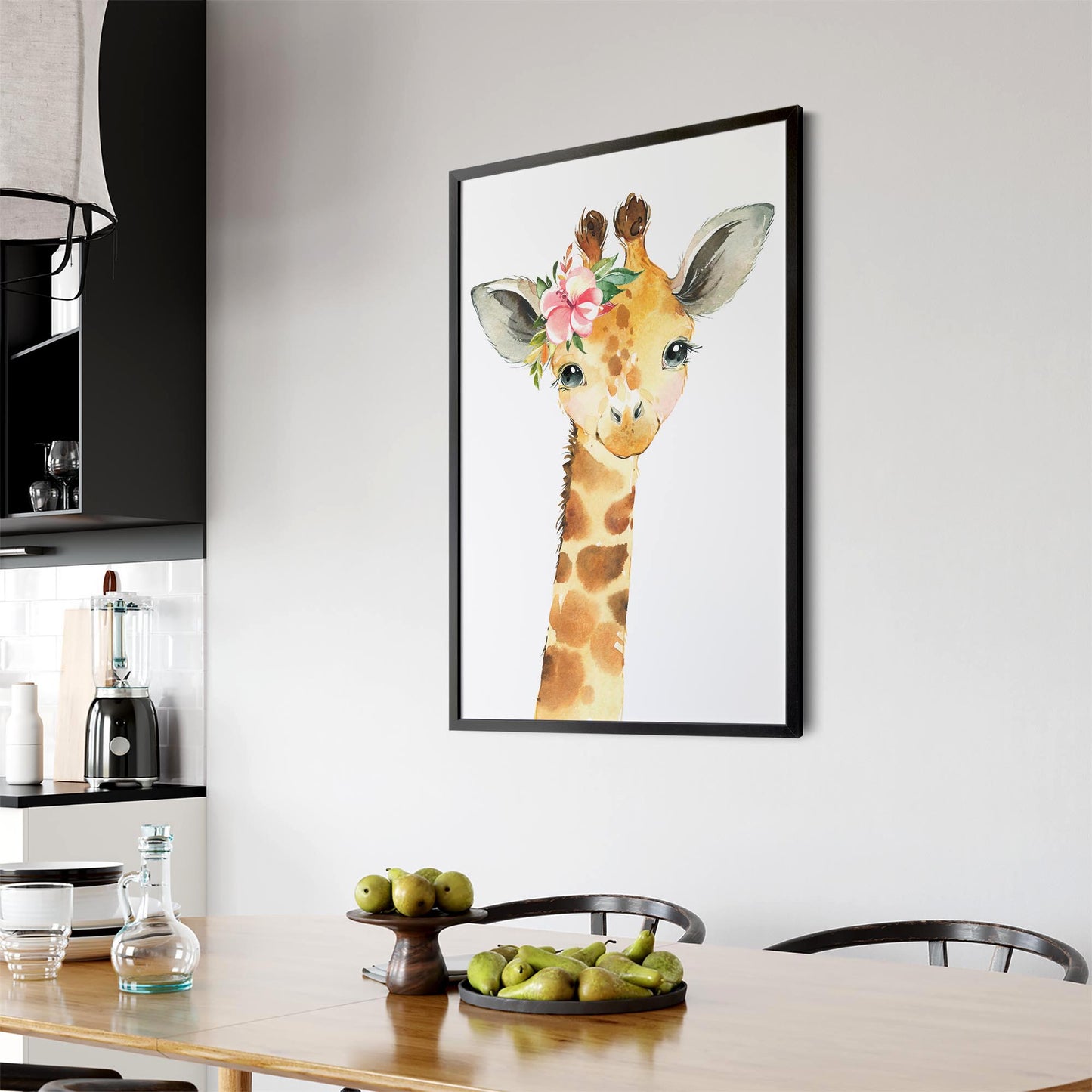 Cute Baby Giraffe Nursery Animal Gift Wall Art - The Affordable Art Company
