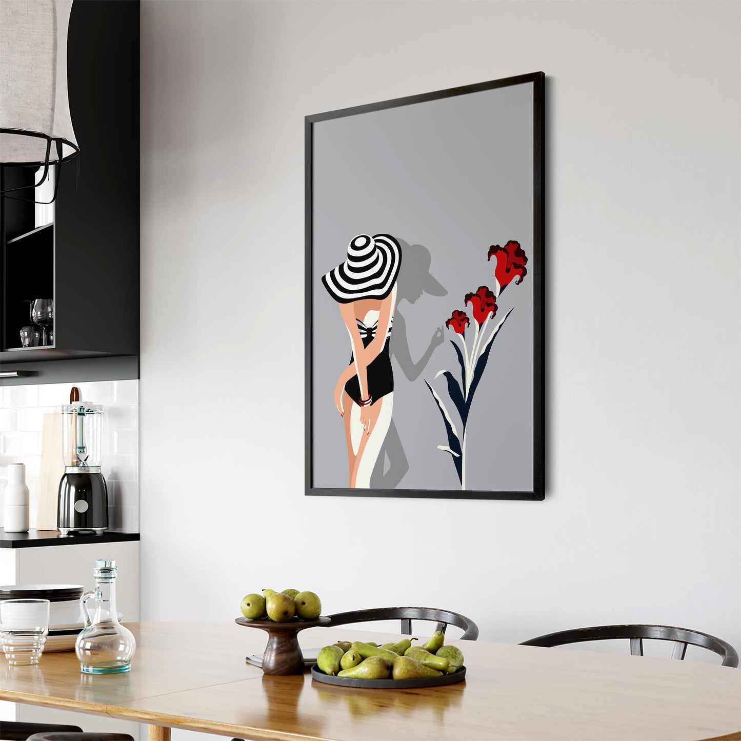 Retro Black and White Fashion Bedroom Wall Art - The Affordable Art Company