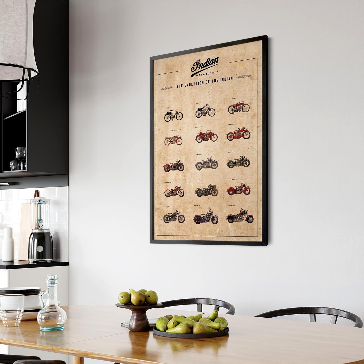 Indian Motorcycles Vintage Advert Garage Wall Art - The Affordable Art Company
