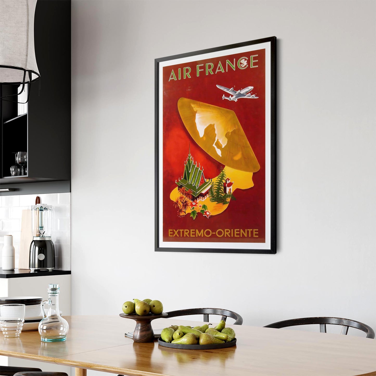 China by Air France Vintage Travel Advert Wall Art - The Affordable Art Company