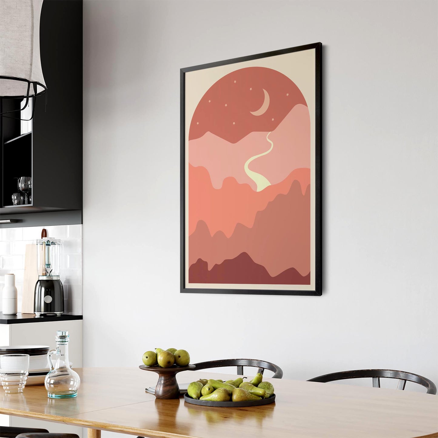 Summer Night Minimal Pink & Pastel Wall Art - The Affordable Art Company