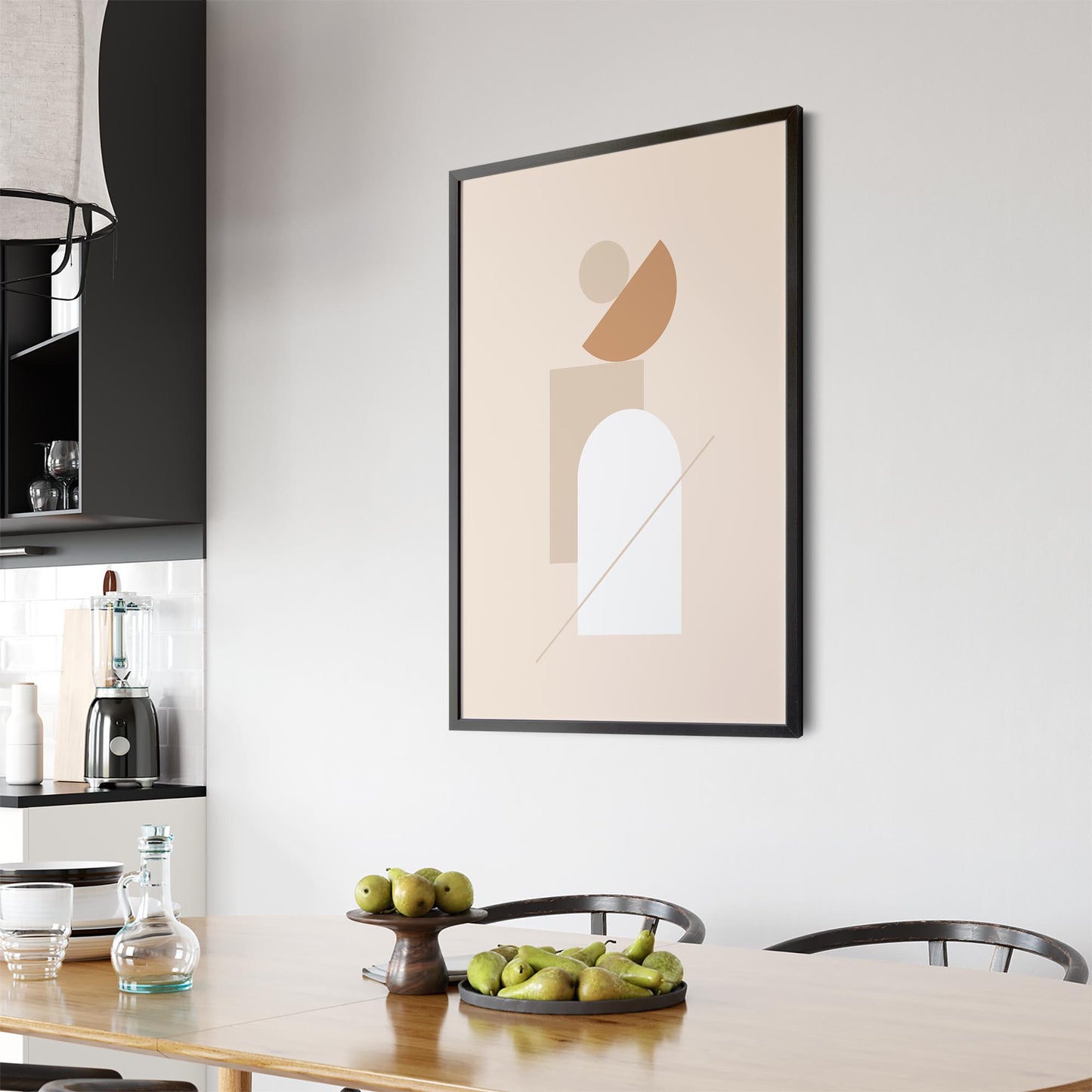 Minimal Pastel Abstract Retro Shapes Wall Art #5 - The Affordable Art Company