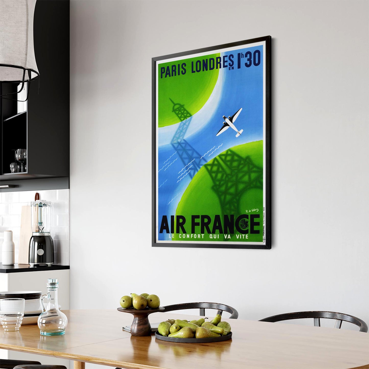 Air France - Paris to London Vintage Advert Wall Art - The Affordable Art Company