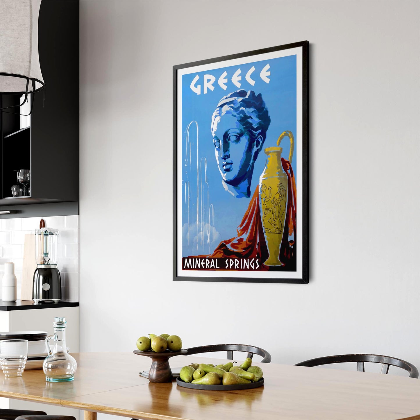 Mineral Springs Greece Vintage Travel Advert Wall Art - The Affordable Art Company