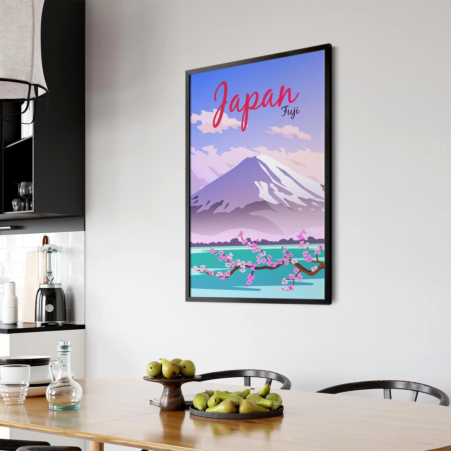 Retro Mount Fuji Japan Travel Vintage Wall Art - The Affordable Art Company